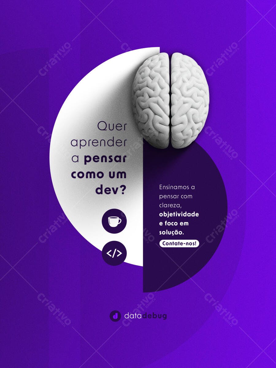 Post para Redes Sociais - Pensar como Dev PSD Editável