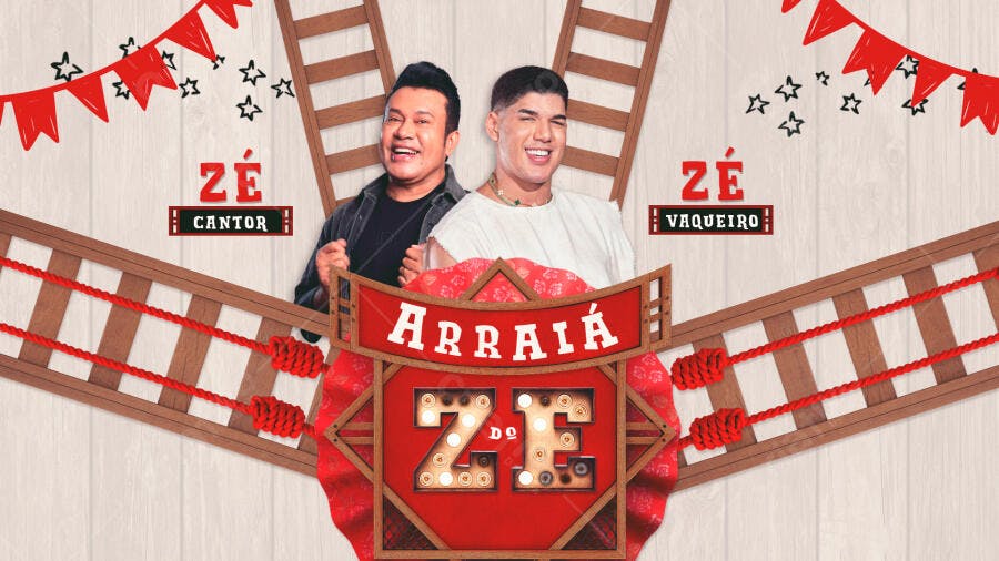 Flyer Festa Junina Zé do Cantor e Zé Vaqueiro PSD Editável