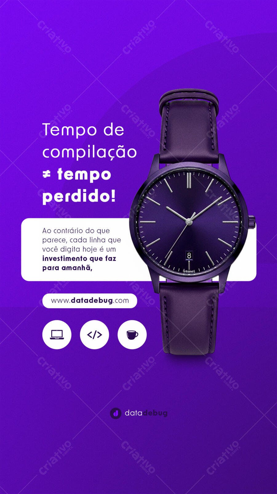 Banner Relógio Púrpura PSD Editável
