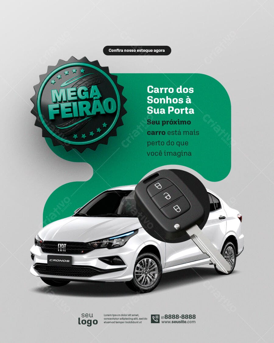 Flyer Mega Feirão de Carros PSD Editável
