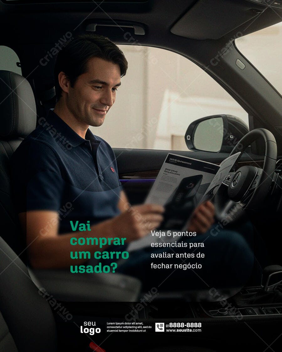 Anúncio Carro Usado PSD Editável