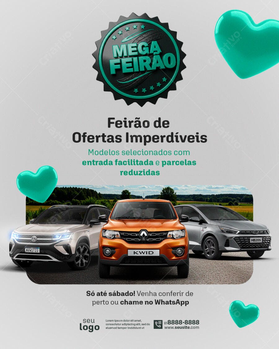 Flyer Feirão de Carros PSD Editável