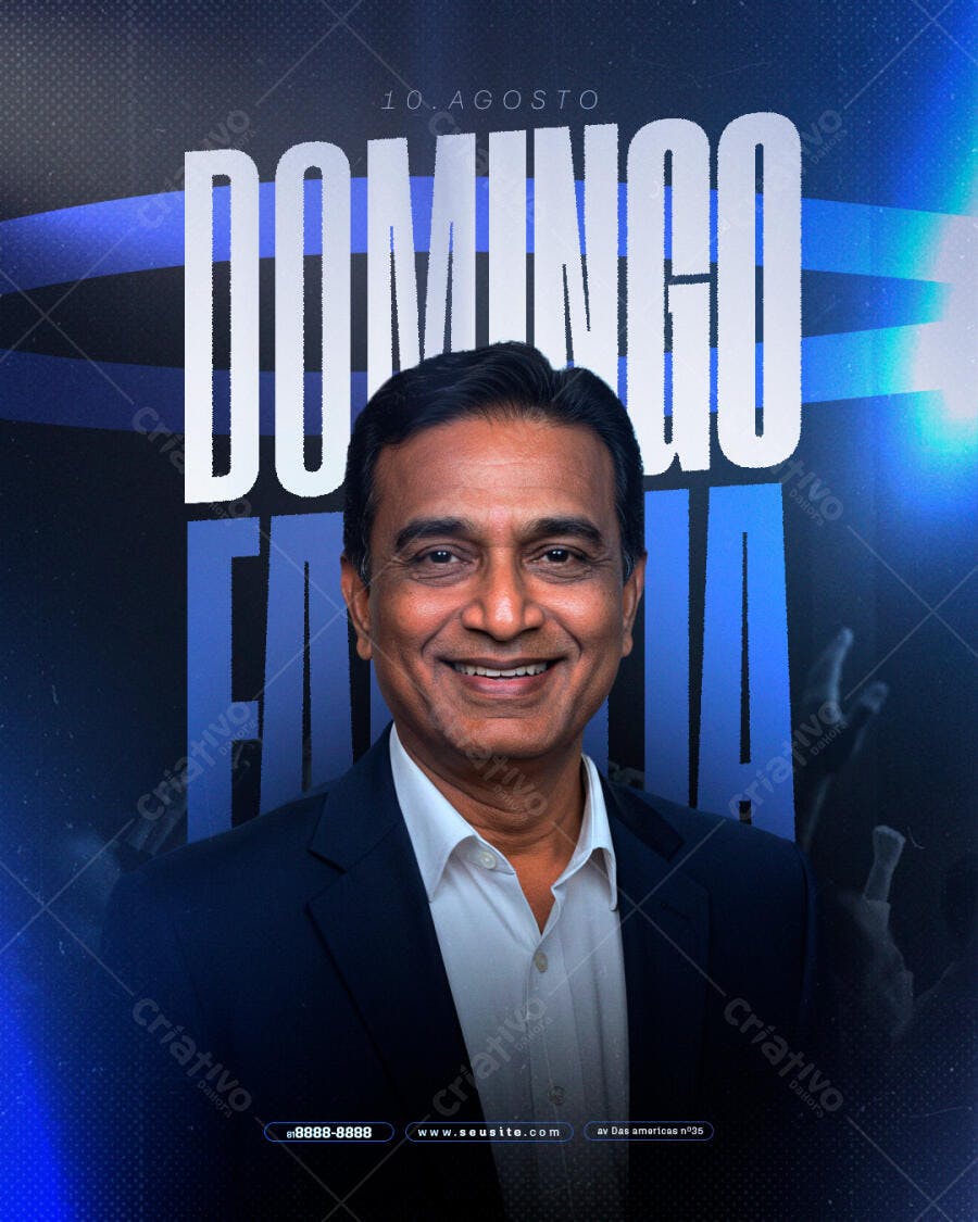 Flyer para Evento Dominical 10 de Agosto PSD Editável