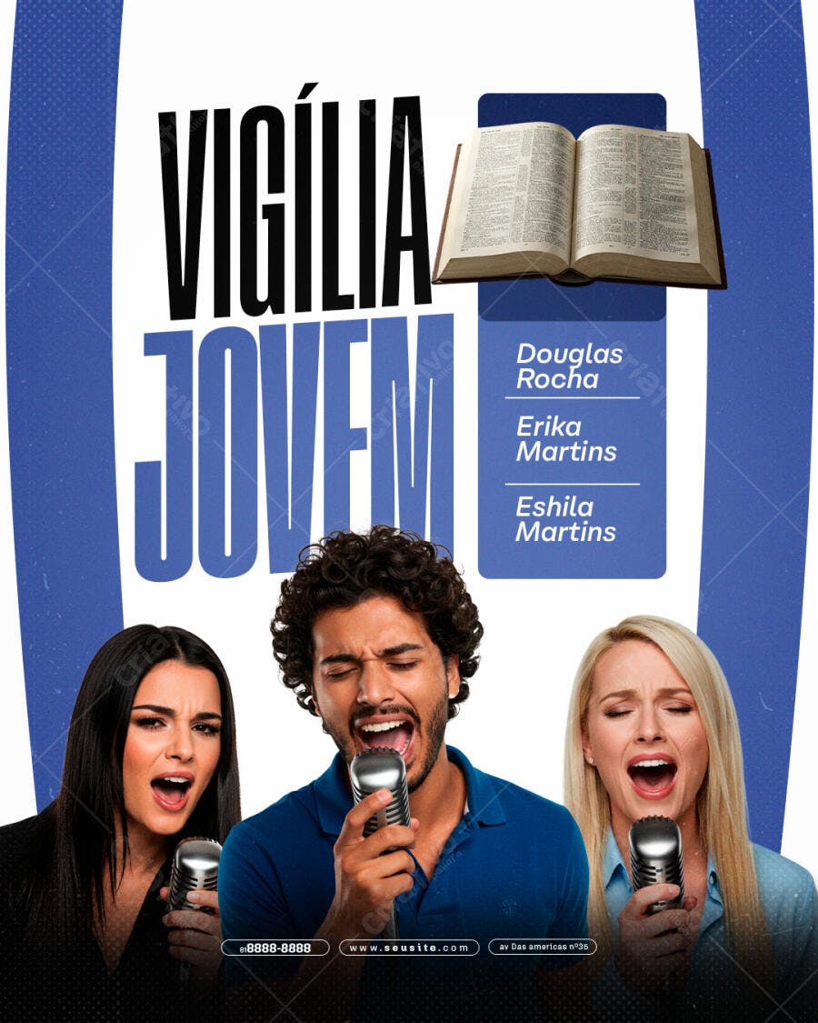 Flyer para Vigília Jovem PSD Editável
