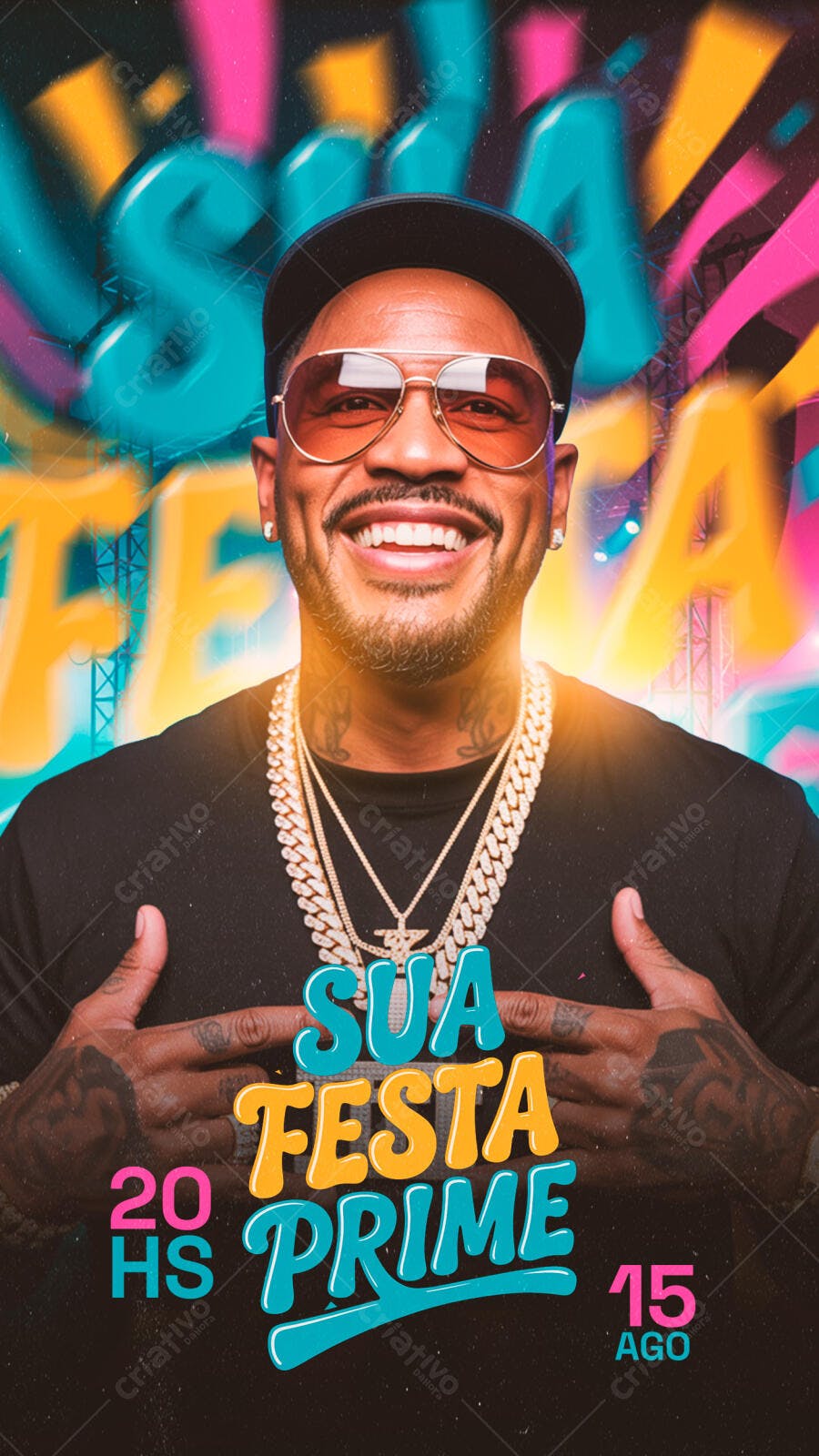 Flyer Festa Prime 15 Ago PSD Editável