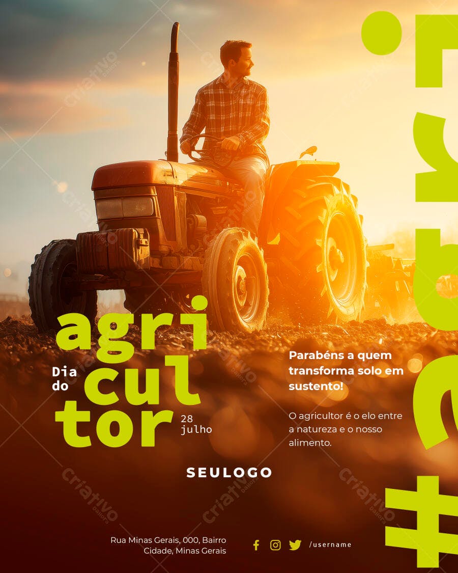 Flyer Dia do Agricultor 28 de Julho PSD Editável