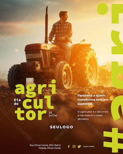 Psd Editável • 28 de Julho - Dia do Agricultor 06-25 - 6
