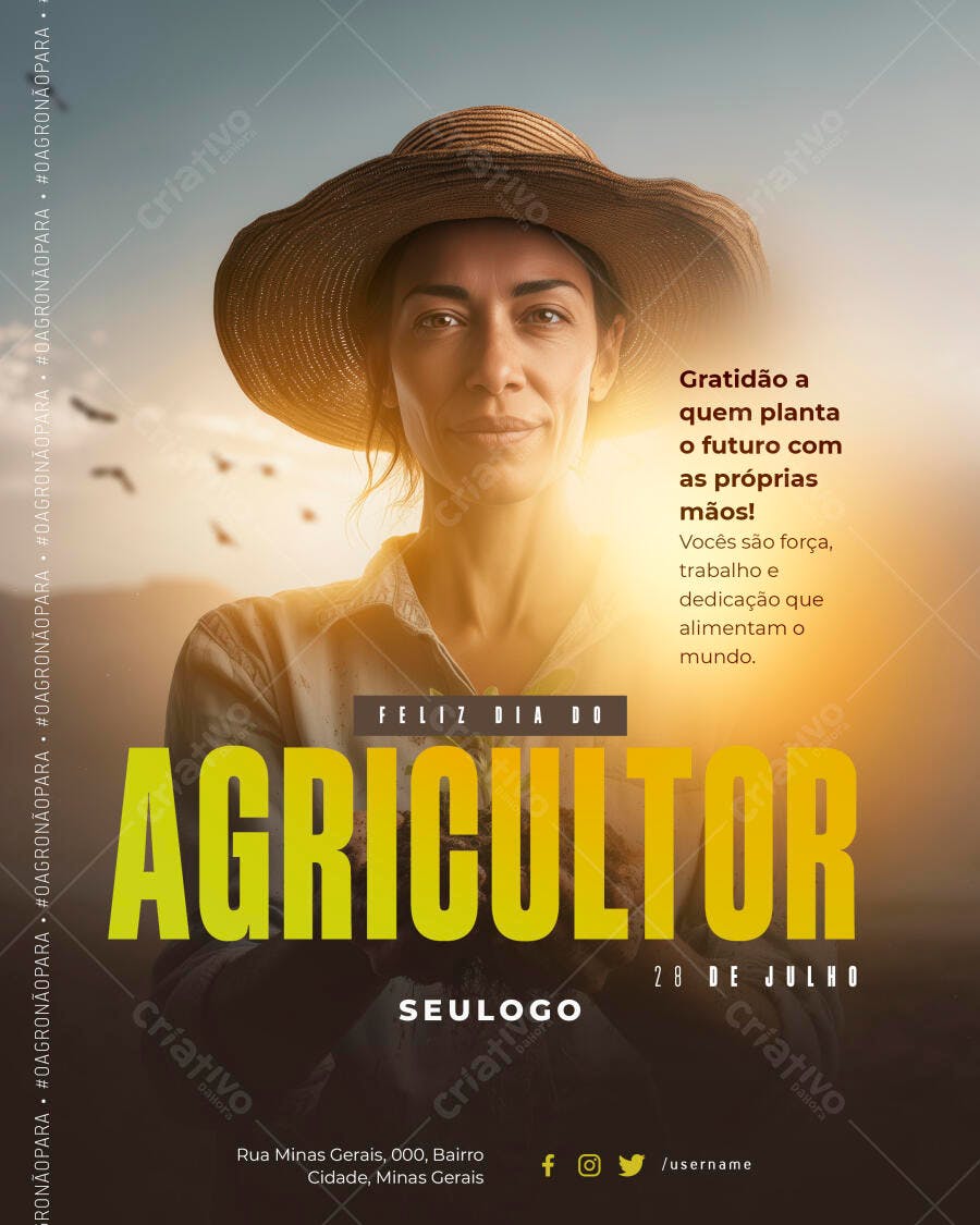 Flyer Dia do Agricultor 28 de Julho PSD Editável