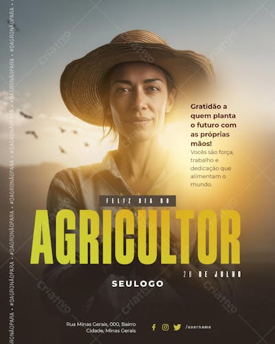 Psd Editável • 28 de Julho - Dia do Agricultor 06-25 - 5