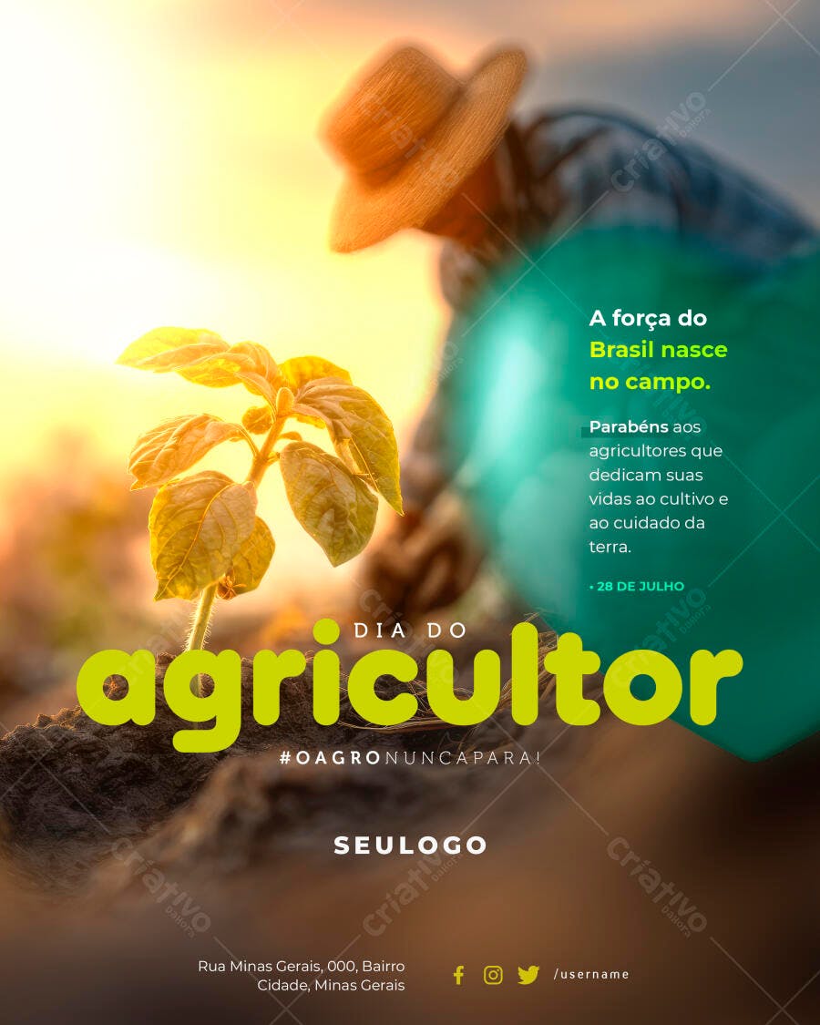 Flyer Dia do Agricultor 28 de Julho PSD Editável