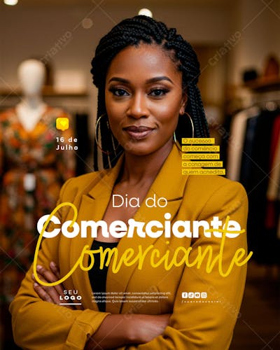 Dia do Comerciante 16 de Julho social media editável FEED (1)