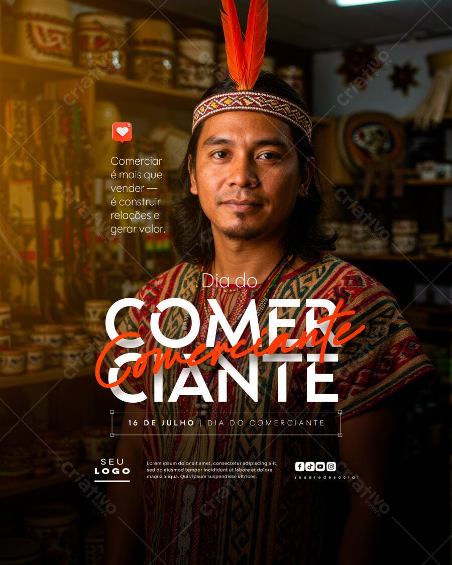 Poster Dia do Comerciante PSD Editável