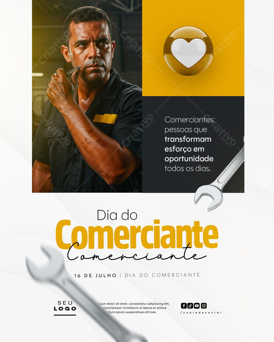 Flyer Dia do Comerciante PSD Editável