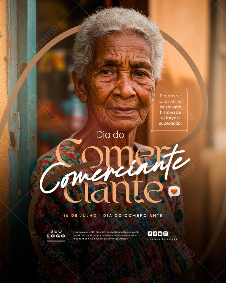 Flyer Dia do Comerciante 16 de Julho PSD Editável