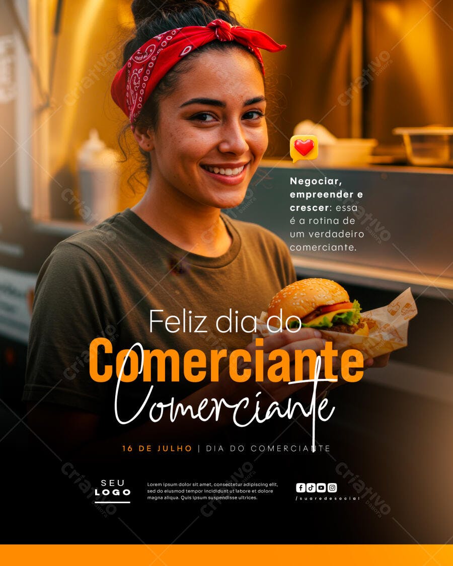 Flyer Dia do Comerciante PSD Editável