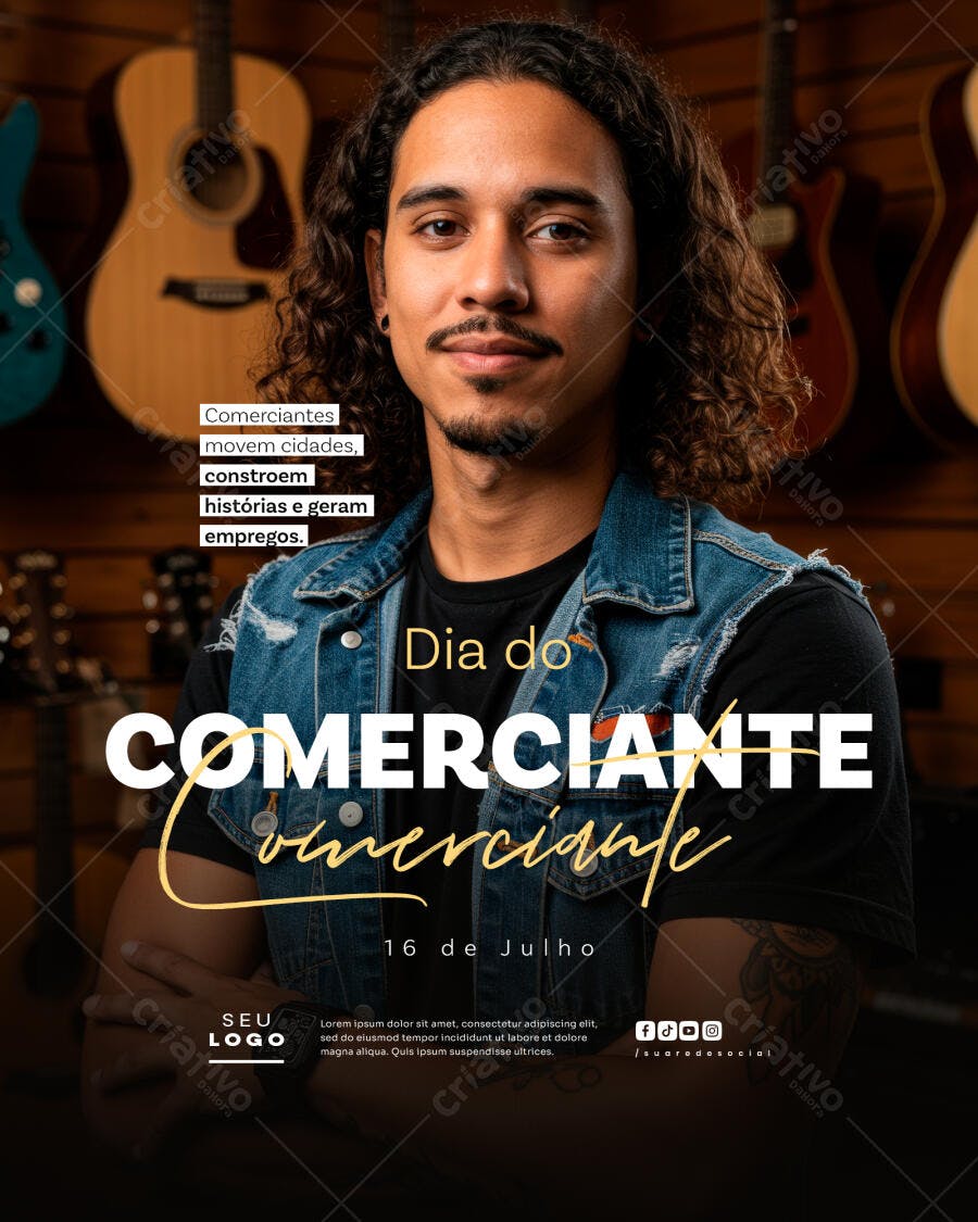 Flyer Dia do Comerciante PSD Editável
