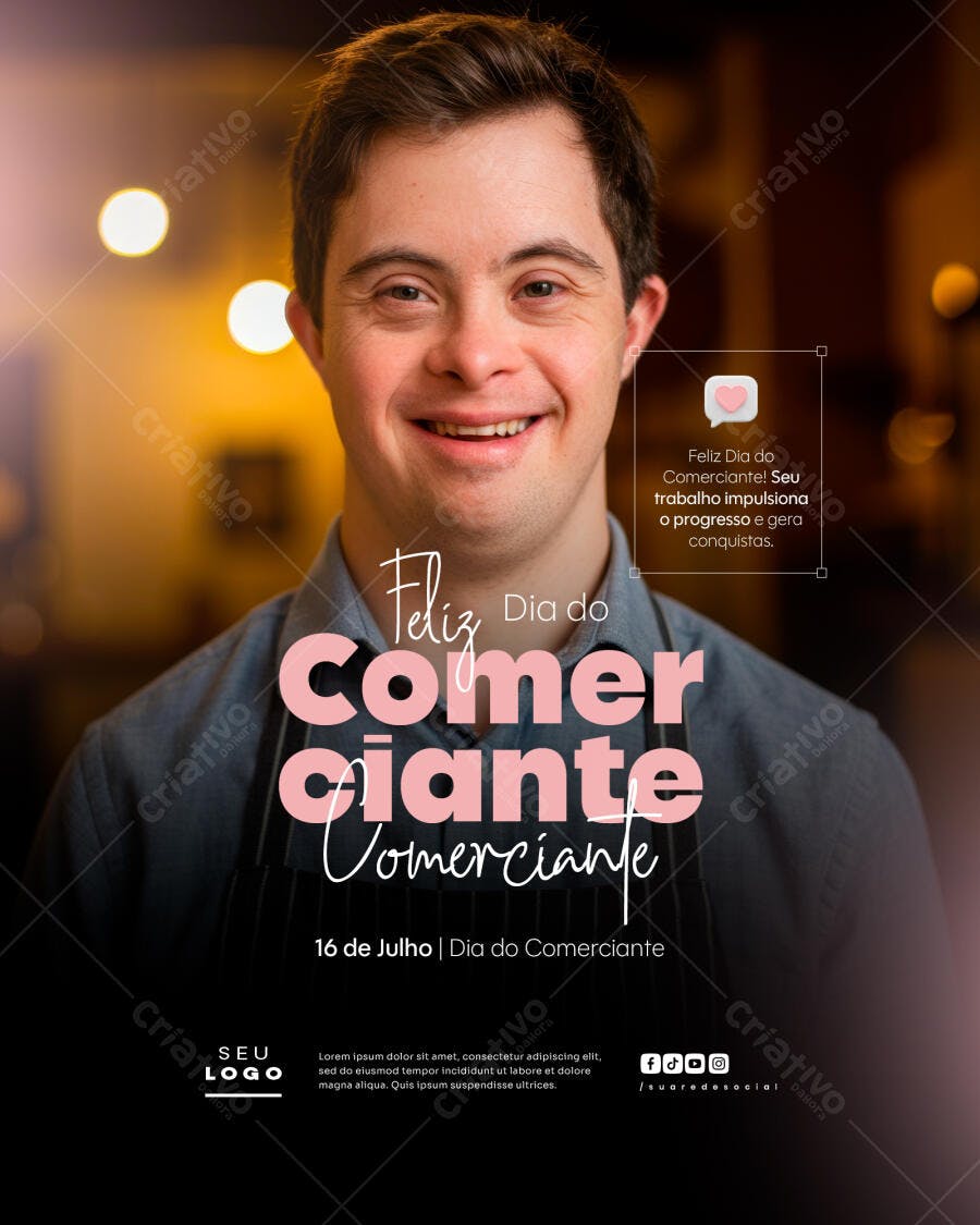 Flyer Dia do Comerciante PSD Editável