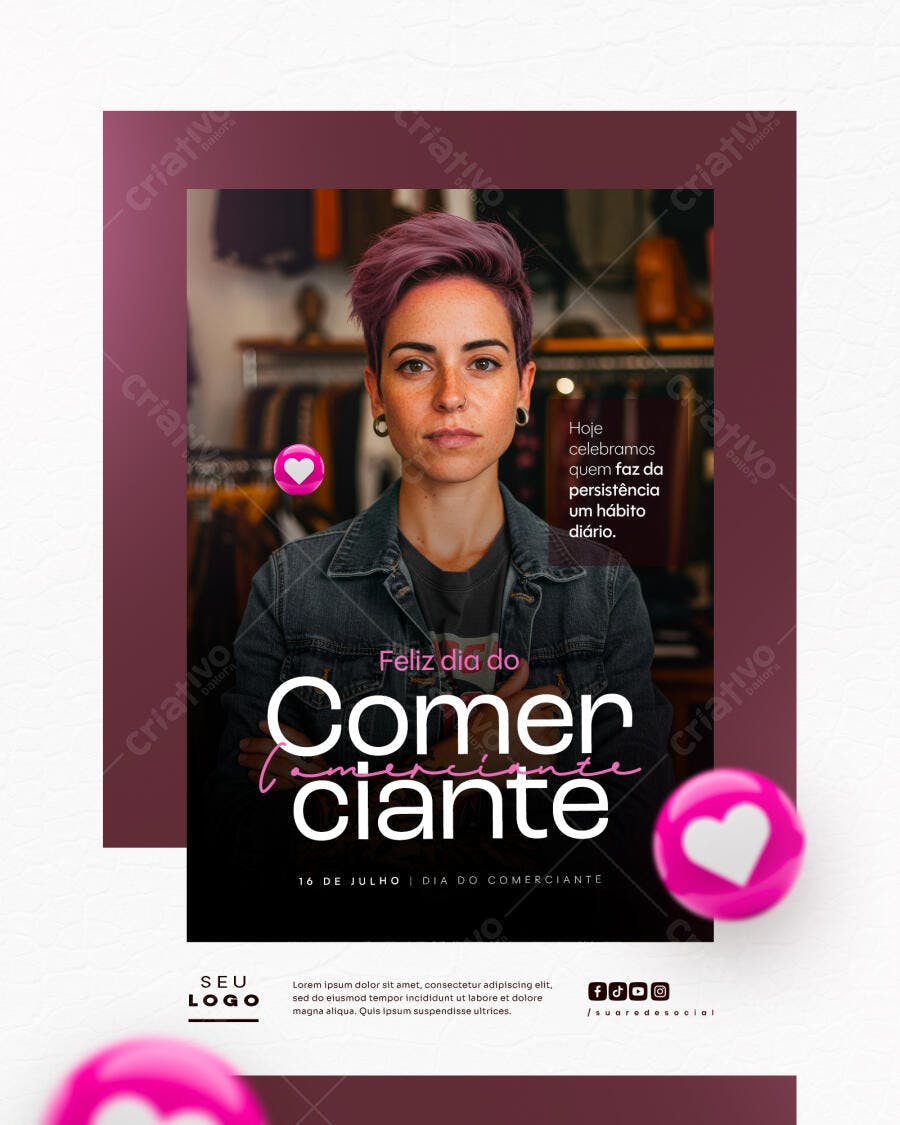 Flyer Dia do Comerciante PSD Editável