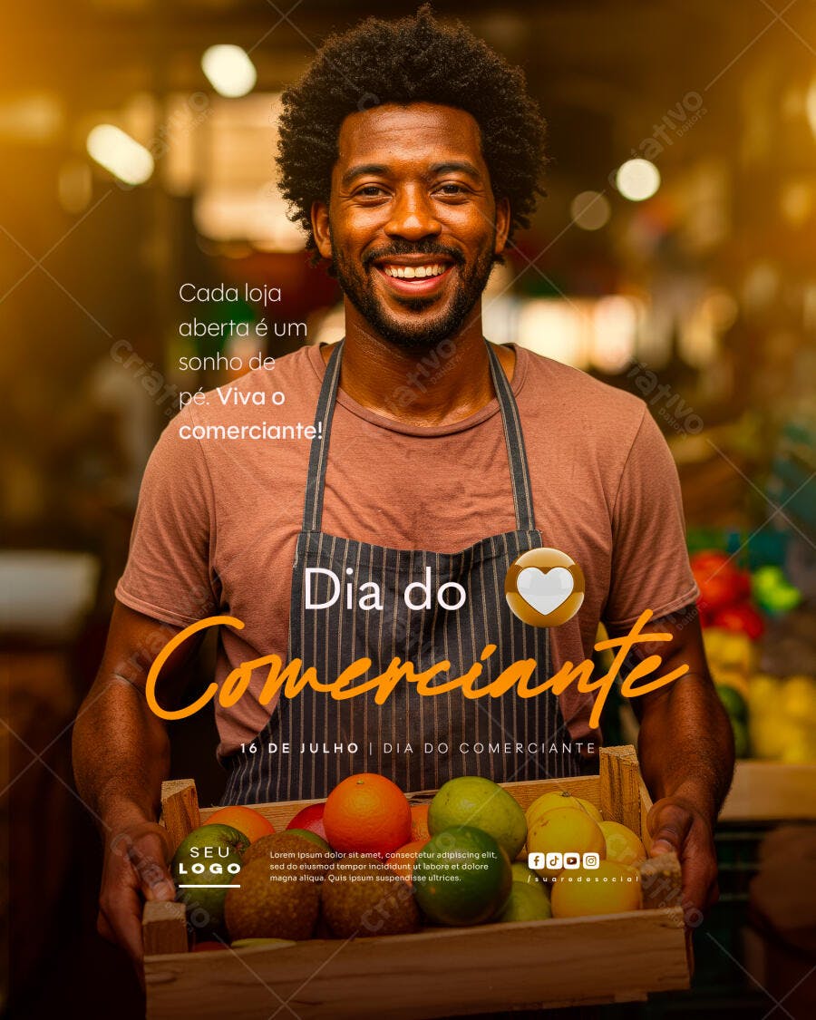 Flyer Dia do Comerciante PSD Editável