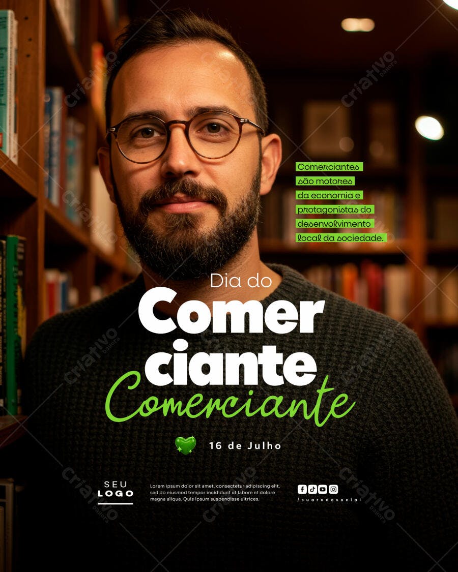 Flyer Dia do Comerciante PSD Editável