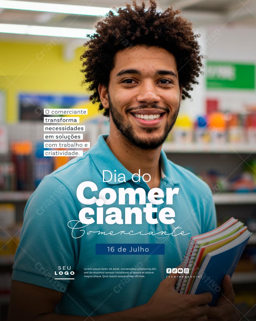 Flyer Dia do Comerciante PSD Editável