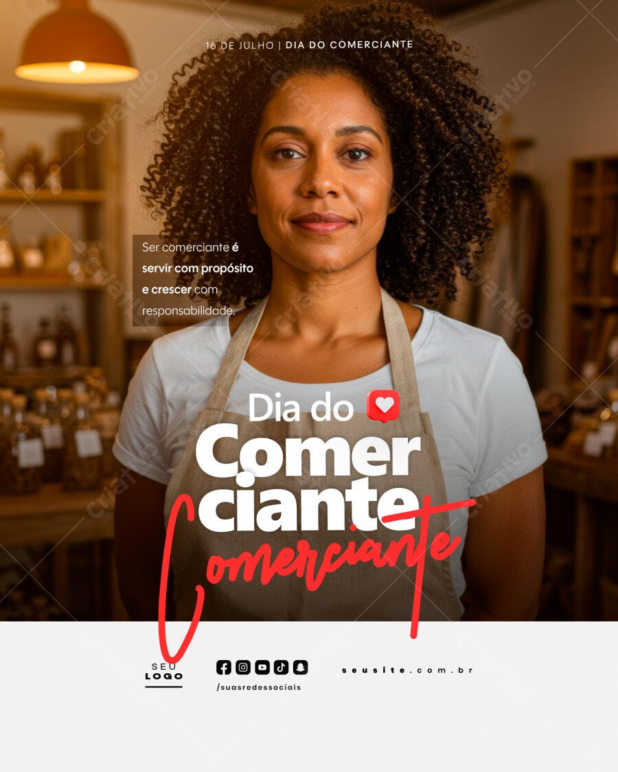 Flyer Dia do Comerciante PSD Editável