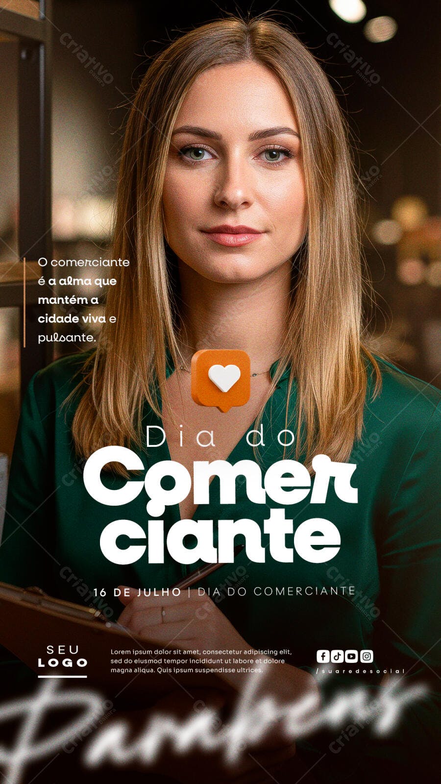 Flyer Dia do Comerciante PSD Editável