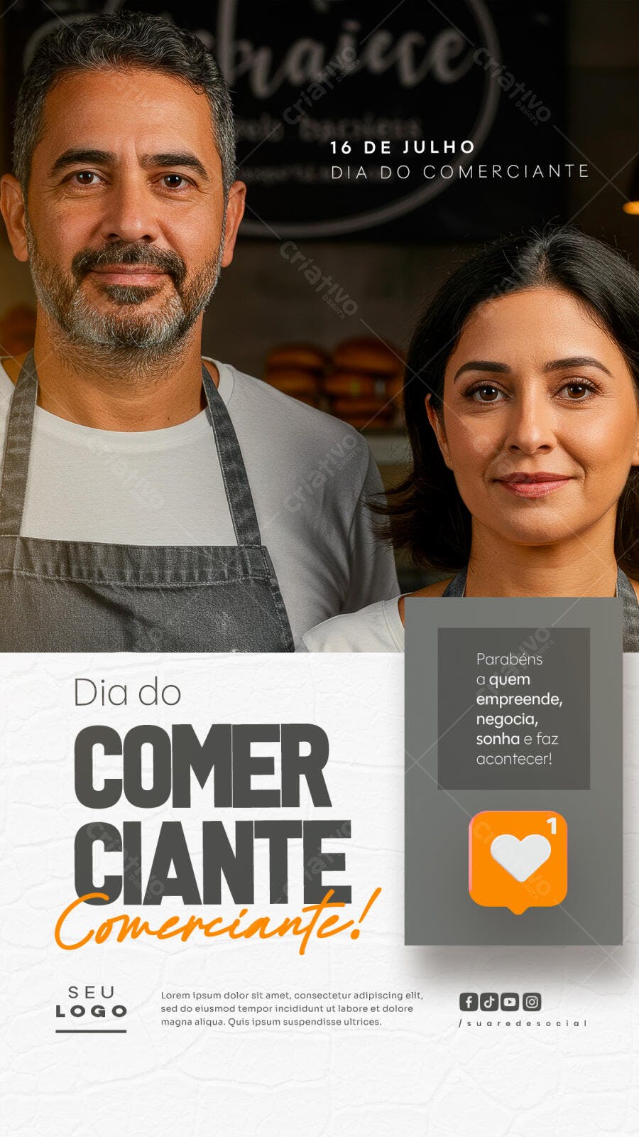 Flyer para o Dia do Comerciante PSD Editável