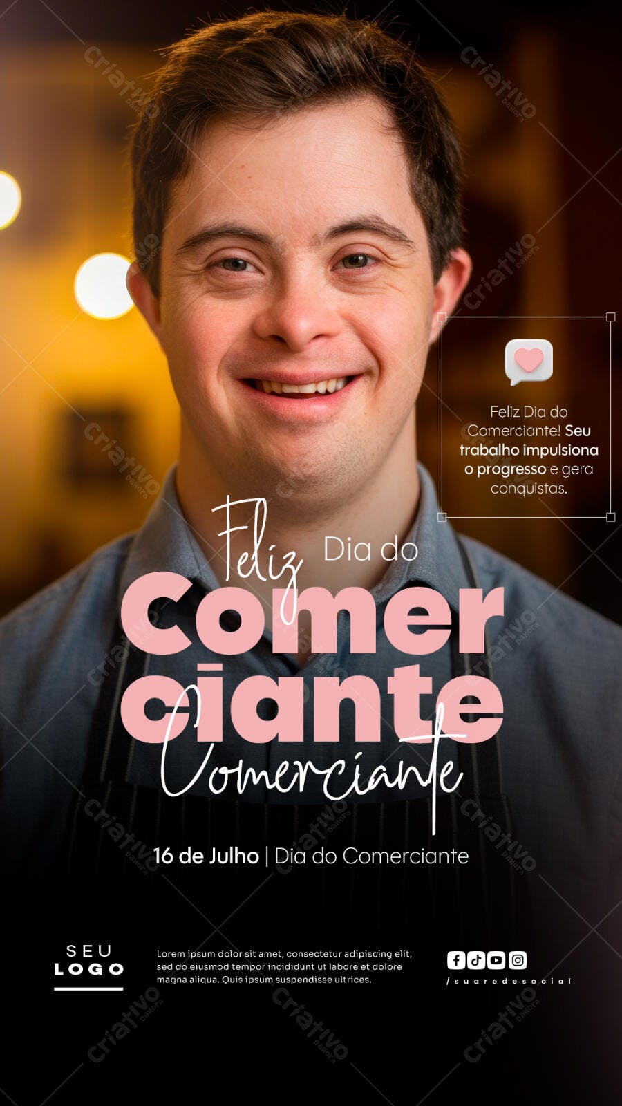 Flyer Dia do Comerciante 16 de Julho PSD Editável