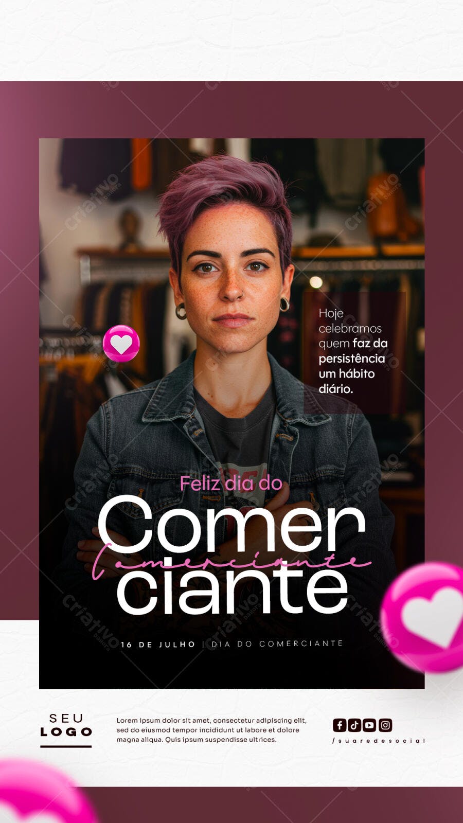 Flyer Dia do Comerciante PSD Editável