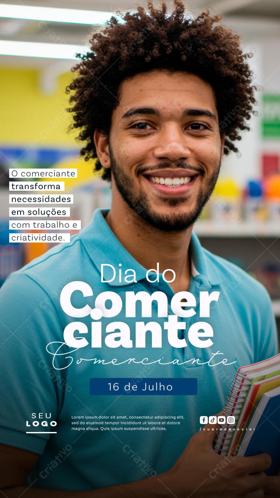 Flyer Dia do Comerciante PSD Editável