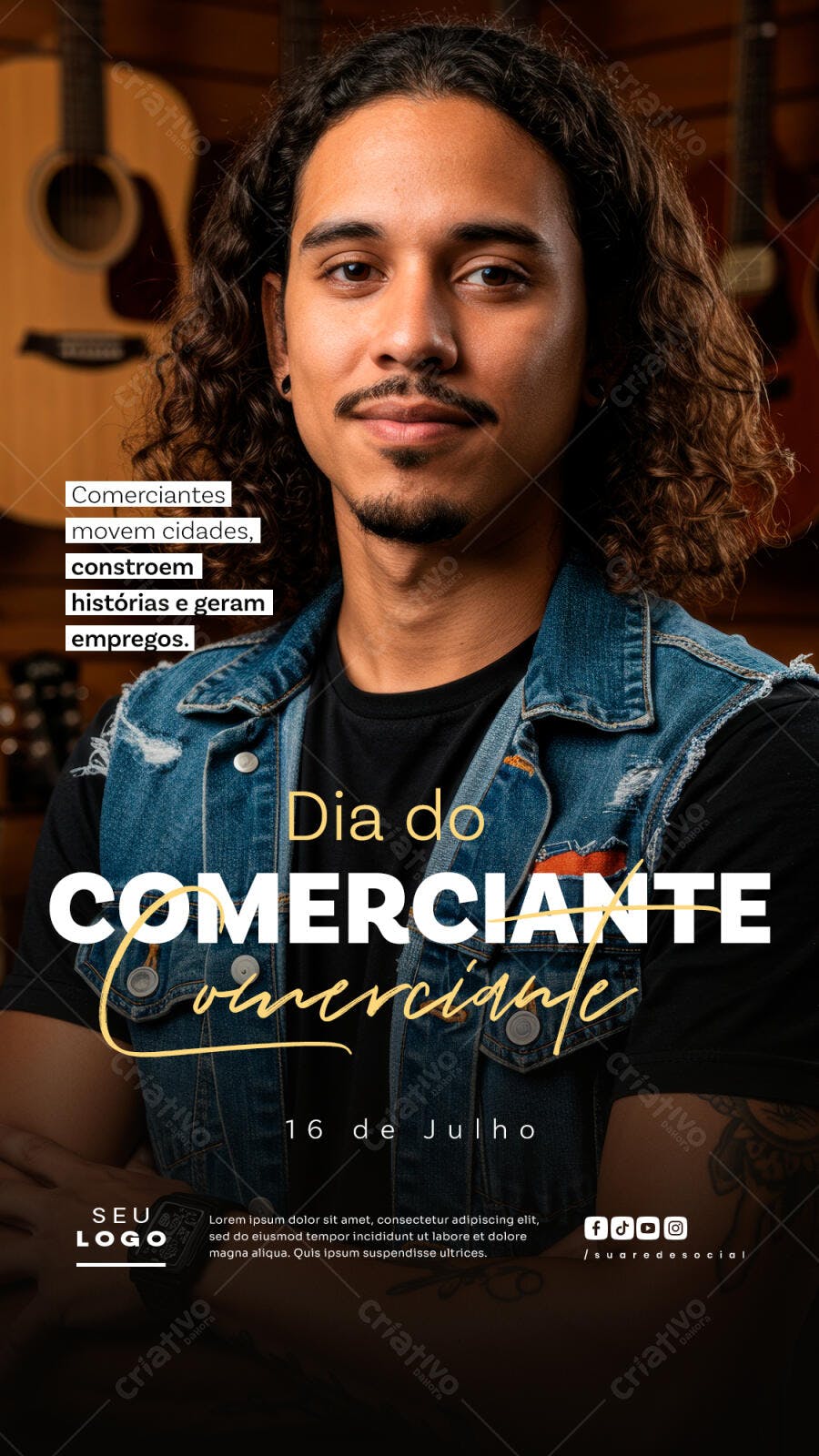 Postagem Dia do Comerciante PSD Editável