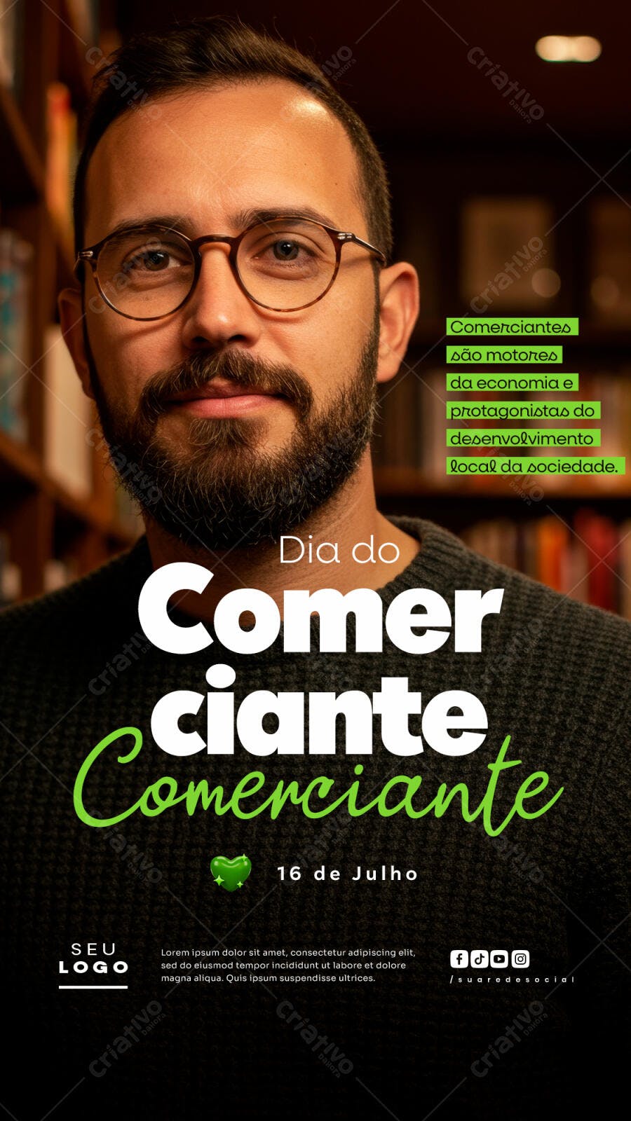 Flyer Dia do Comerciante PSD Editável