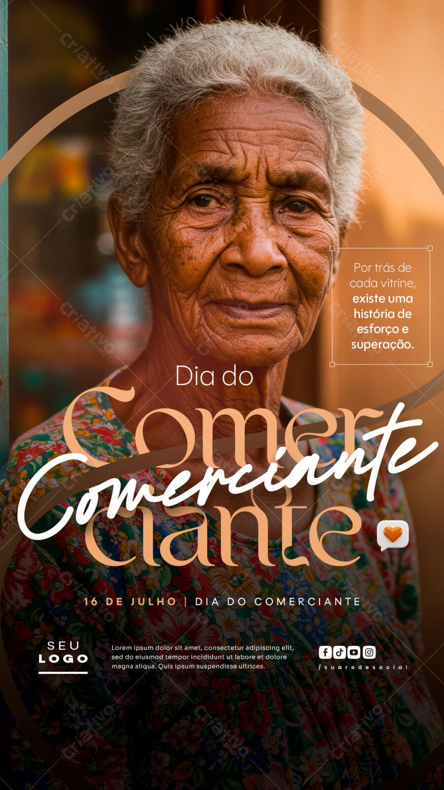 Flyer Dia do Comerciante 16 de Julho PSD Editável