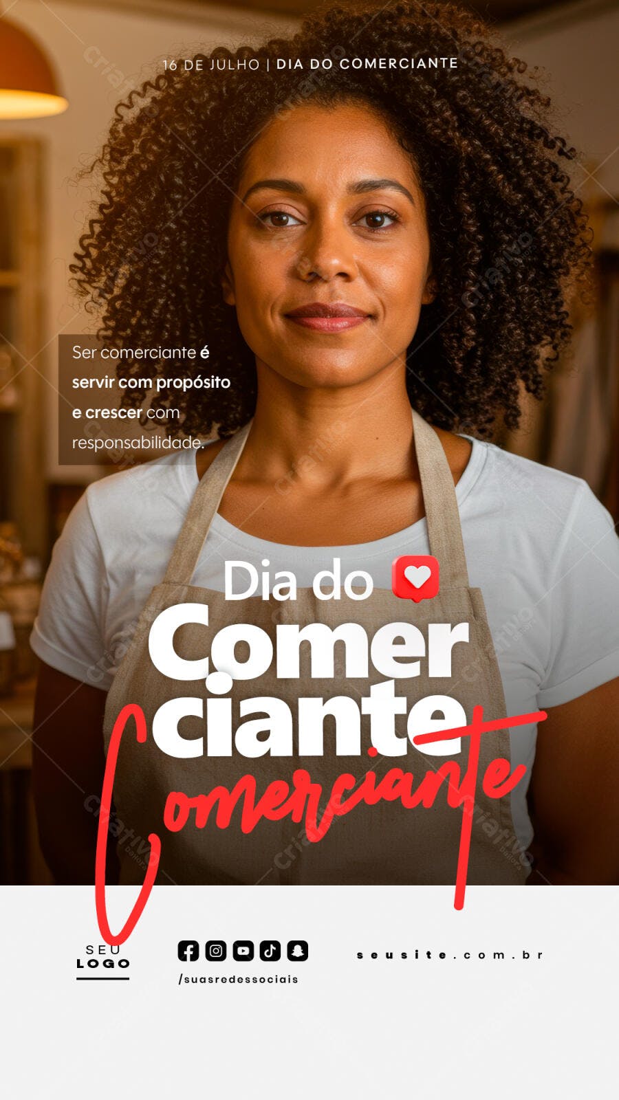 Flyer para o Dia do Comerciante PSD Editável