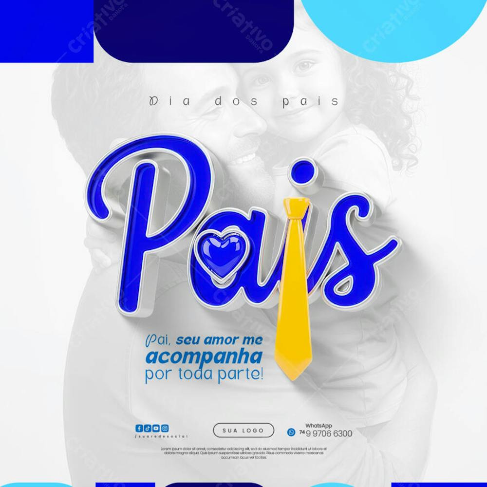 Dia dos Pais Agosto Pai - Flyer Social Media PSD Editável (3)
