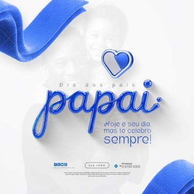 Dia dos Pais Agosto Pai - Flyer Social Media PSD Editável (2)