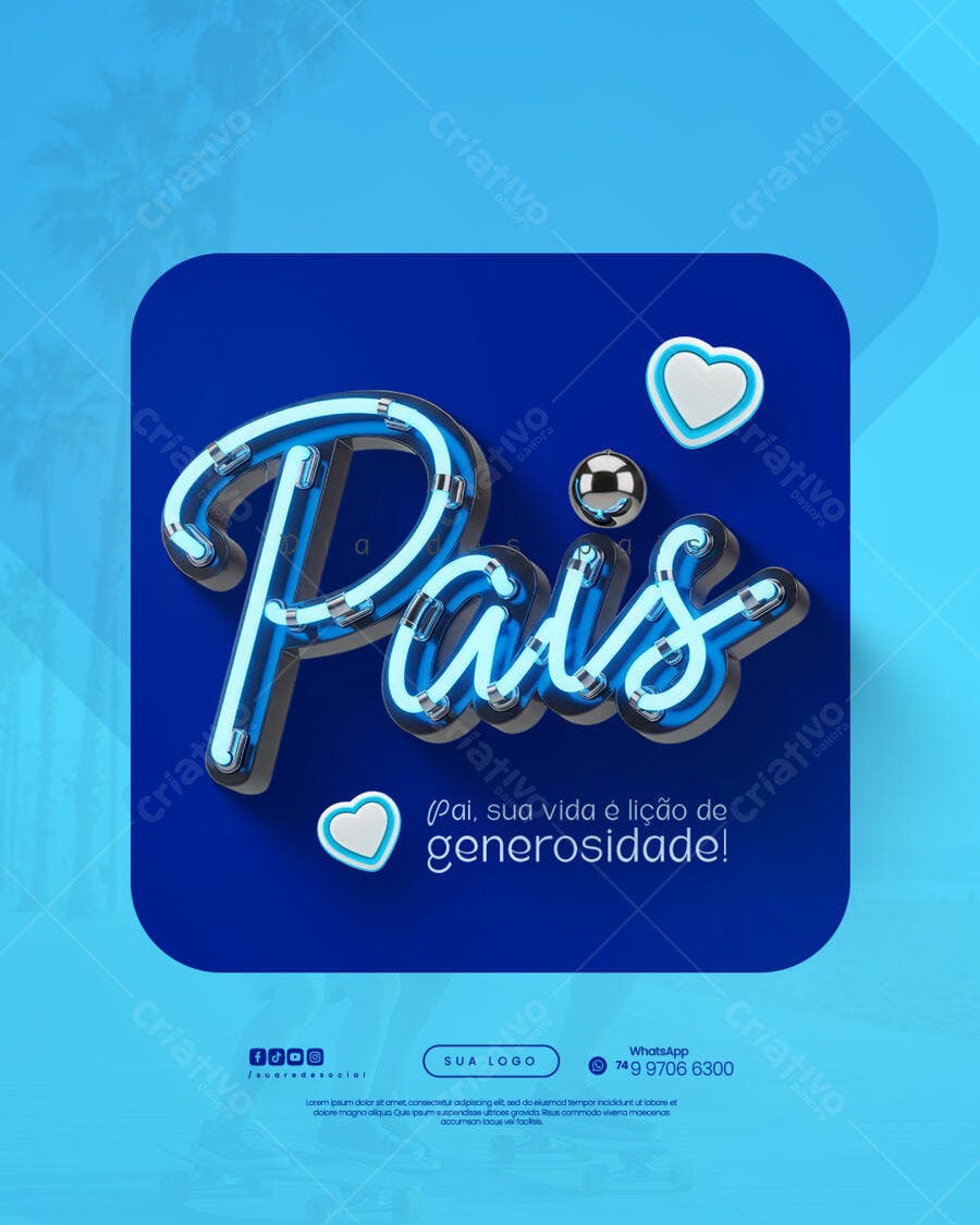 Postagem Dia dos Pais PSD Editável