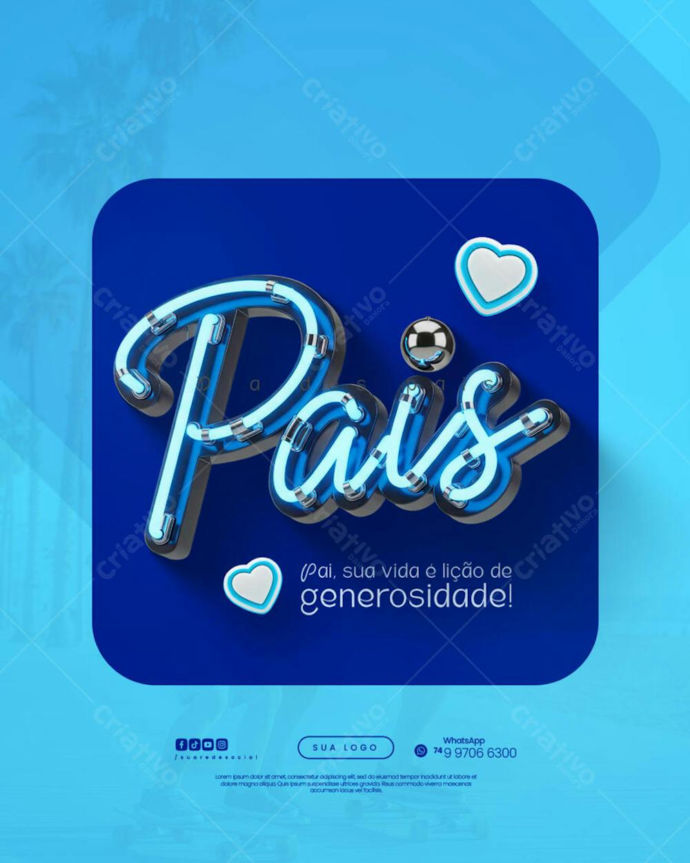 Dia dos Pais Agosto Pai - Flyer Social Media PSD Editável (8)