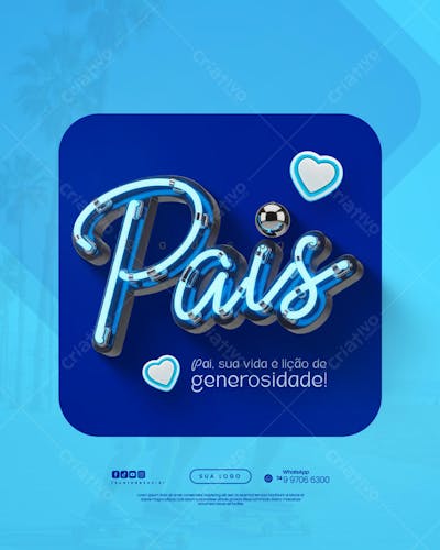 Dia dos Pais Agosto Pai - Flyer Social Media PSD Editável (8)