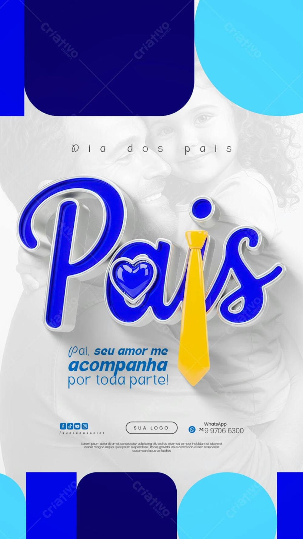 Dia dos Pais Agosto Pai - Flyer Social Media PSD Editável (15)
