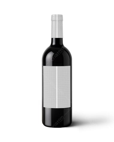 Mockup Garrafa de Vinho 3D – PSD Editável para Design de Rótulo