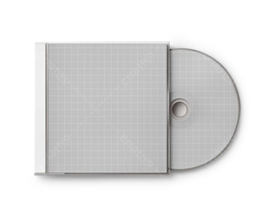 Mockup de CD e Estojo: Design Minimalista em Tons de Cinza