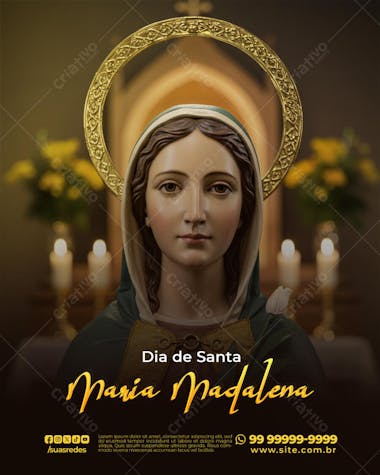 Dia de Santa madalena Psd Editável