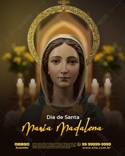 Dia de Santa madalena Psd Editável