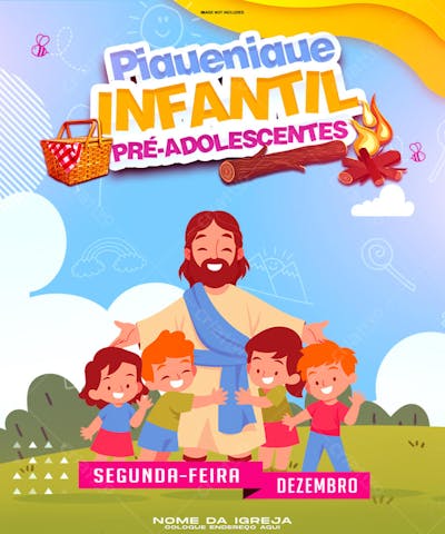 piquenique do infantil e Pré Adolescentes