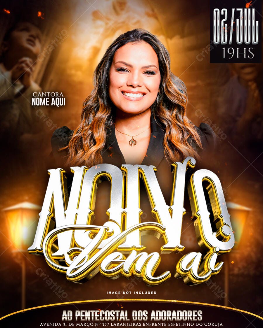 Flyer para Evento Gospel 02/Jul PSD Editável