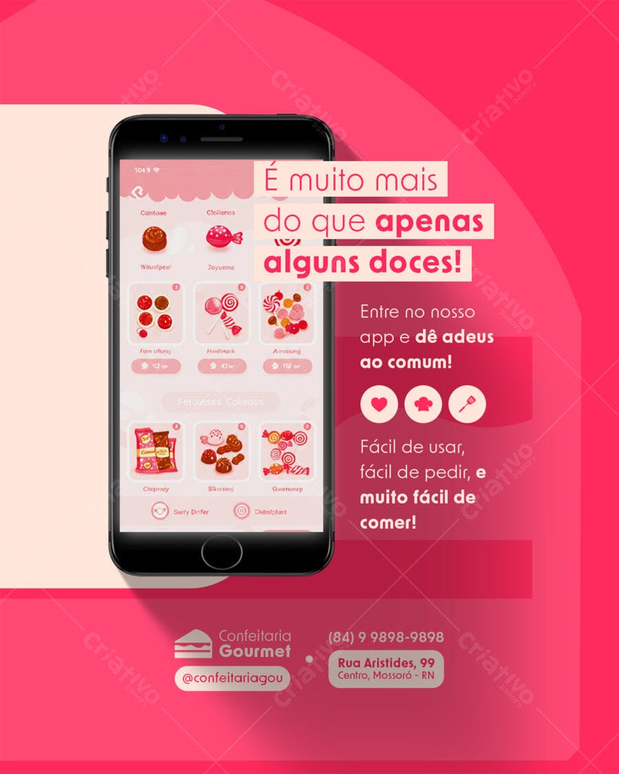 App para Confeitaria PSD Editável