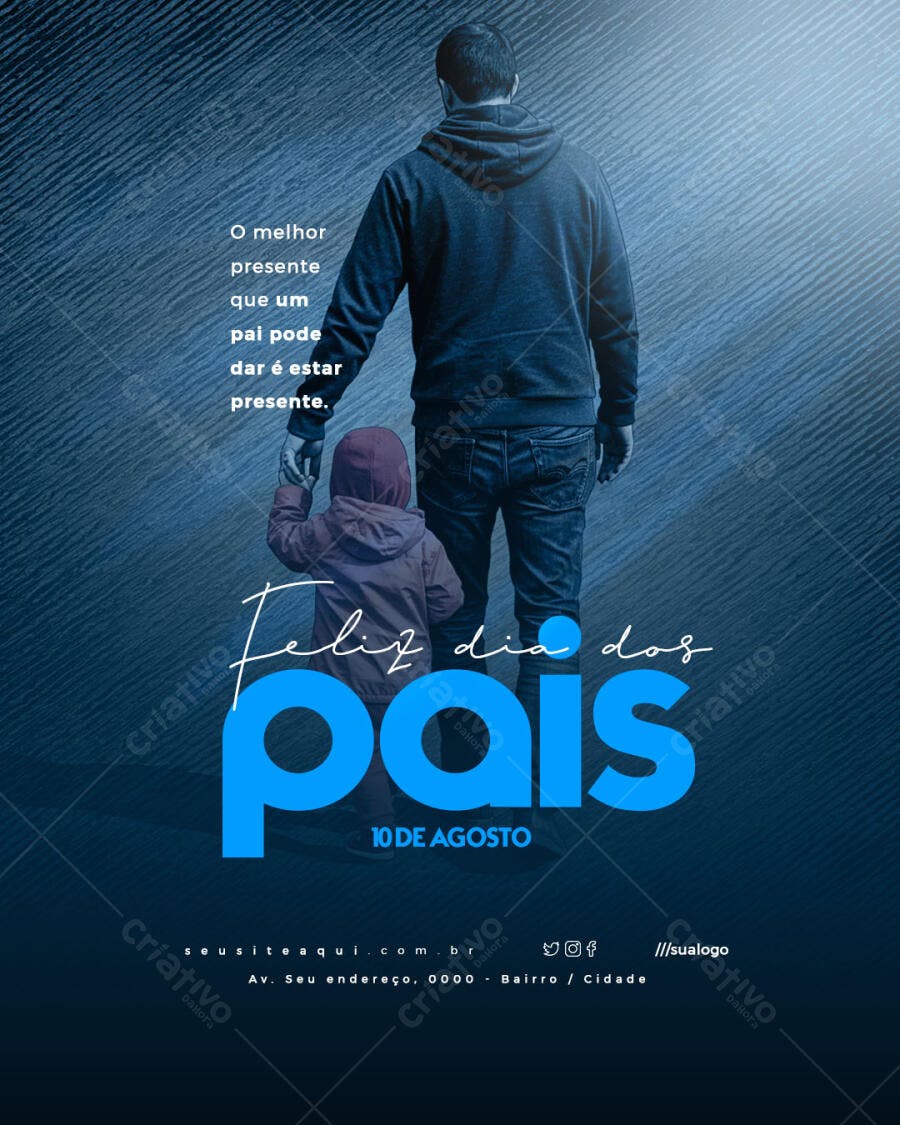 Flyer Dia dos Pais 10 de Agosto PSD Editável