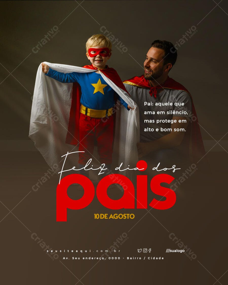 Poster Dia dos Pais PSD Editável